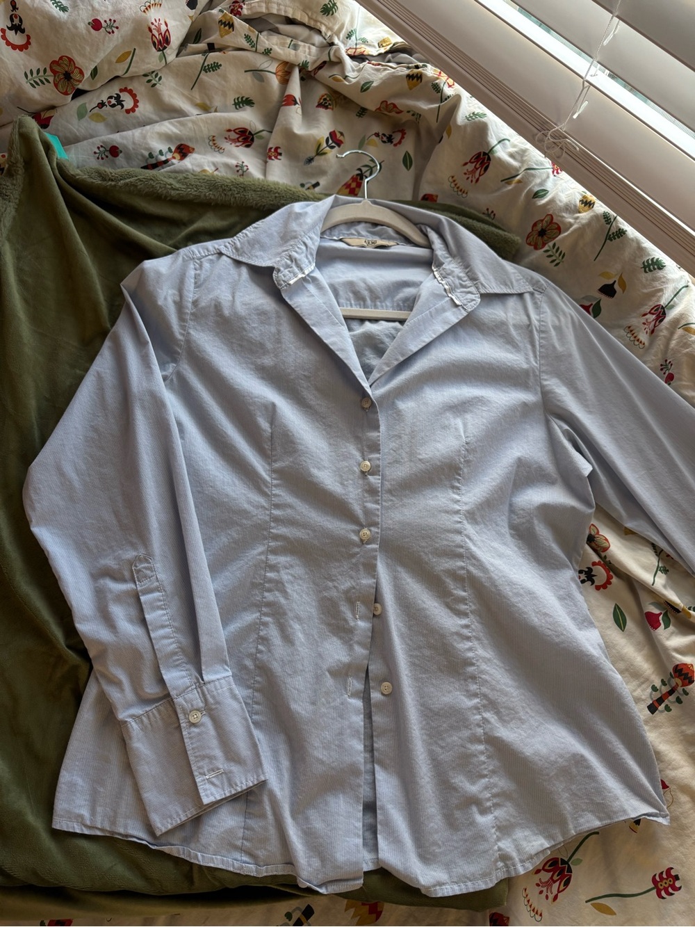 Vintage Light Blue Women’s Button-Up Shirt